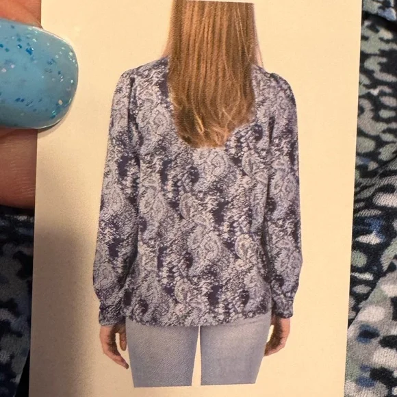 JOIE  PRETTY SHADES OF BLUE PRINT TOP   PLUS: 2X   #6 - Picture 2 of 13